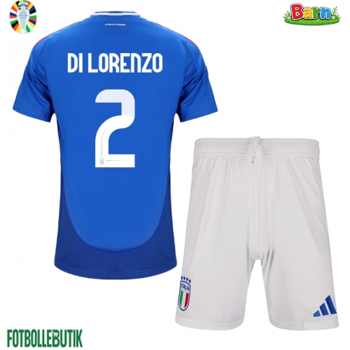 Italien Giovanni Di Lorenzo #2 Hemmaställ Barn EM 2024 Kortärmad (+ Korta byxor)